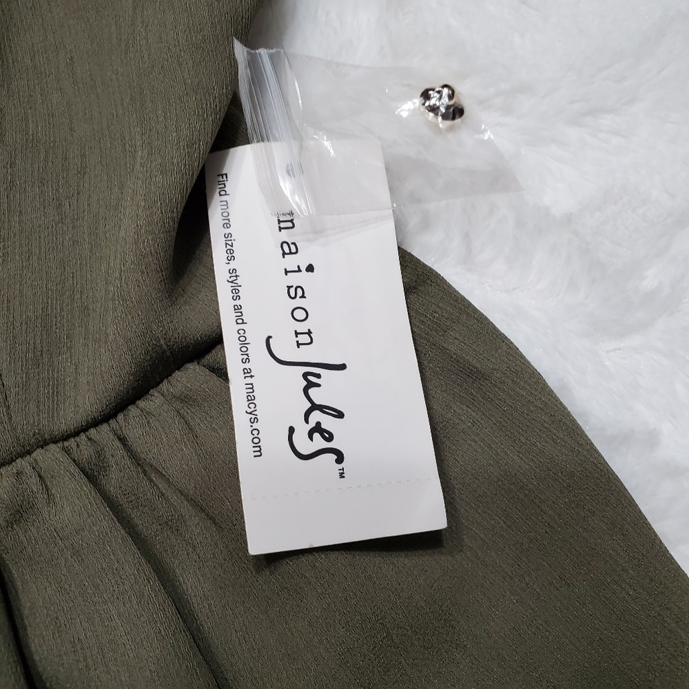 Maison Jules Crepe Ruffled Peplum Top - Picture 4 of 5